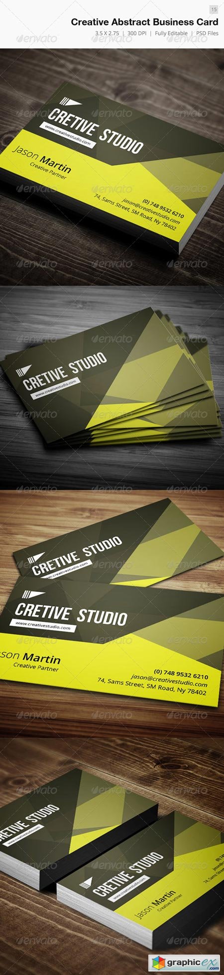 Creative Abstract Business Card - 15 4587639