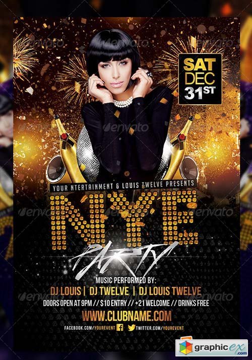 NYE Party 3 | Flyer + FB Cover
