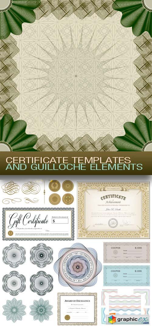 Certificate Templates and Guilloche Elements 15xEPS