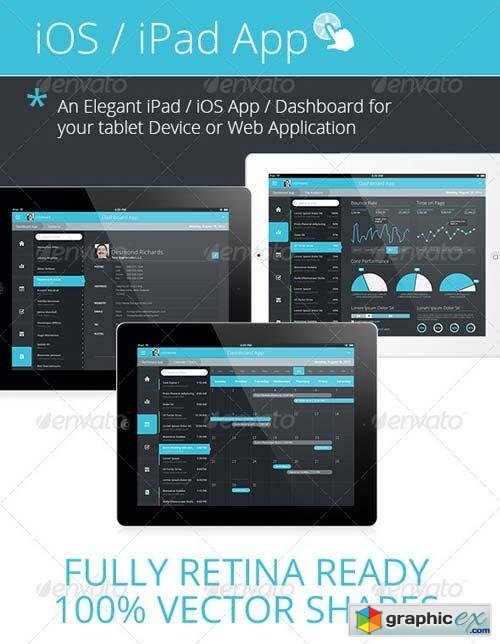 Flat iPad - iOS - Tablet App & Dashboard