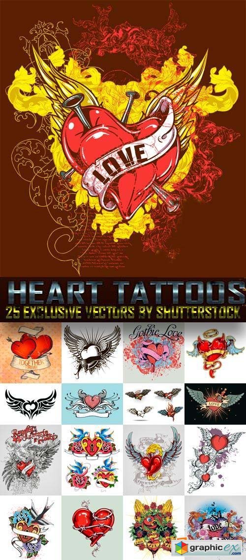 Heart Tattoos 25xEPS