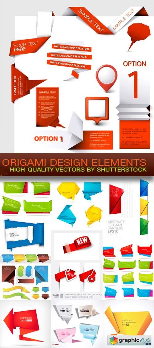 Origami Design Elements 25xEPS