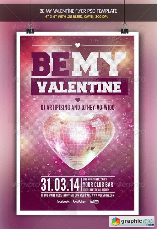Be my Valentine | Party Flyer Template