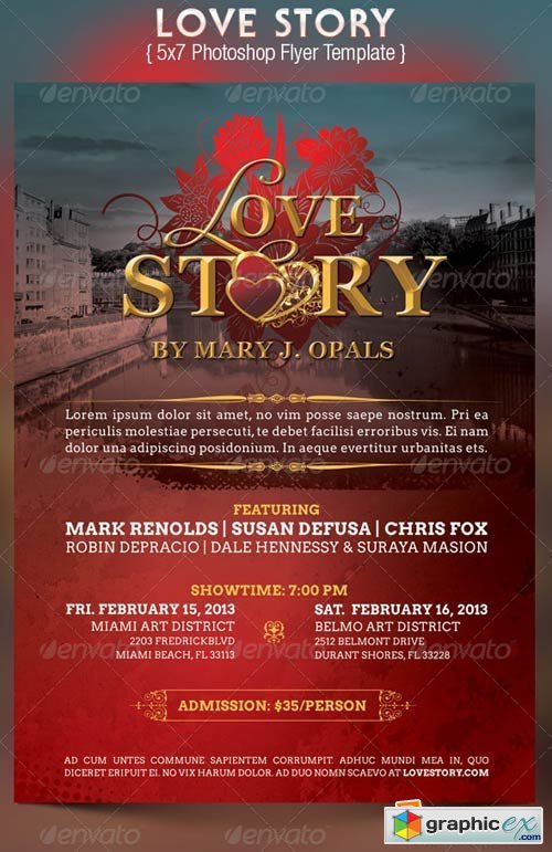 Love Story Flyer Template