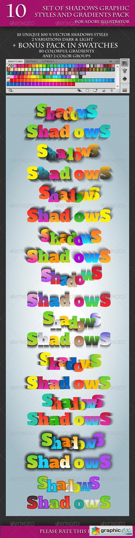 Set of Unique Vector Shadows Graphic Styles. 6916687