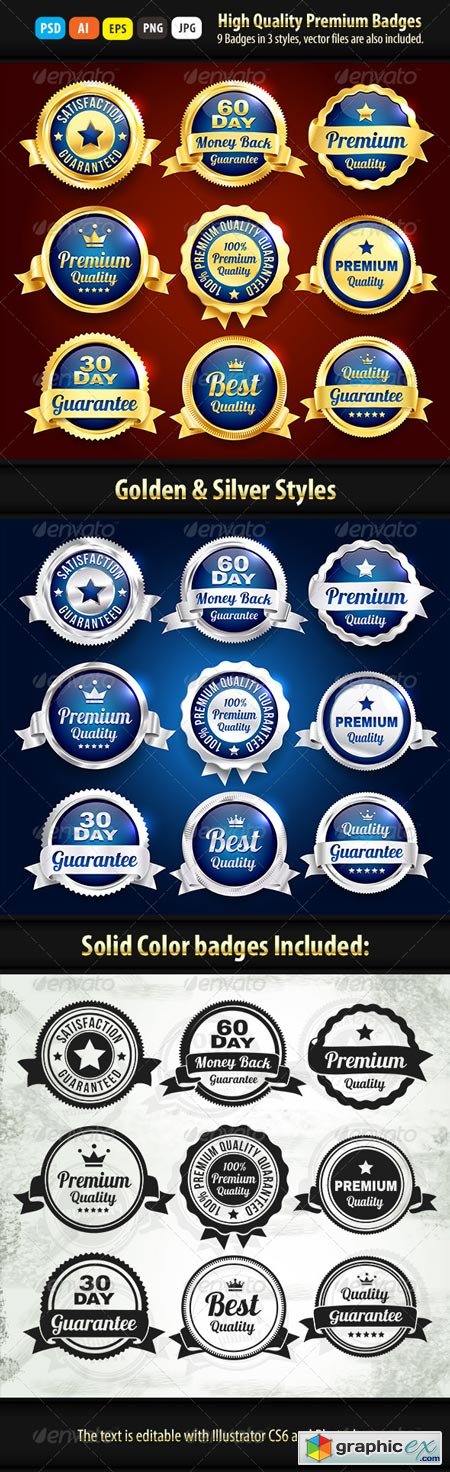 Gold And Silver Premium Quality Badges 6914447