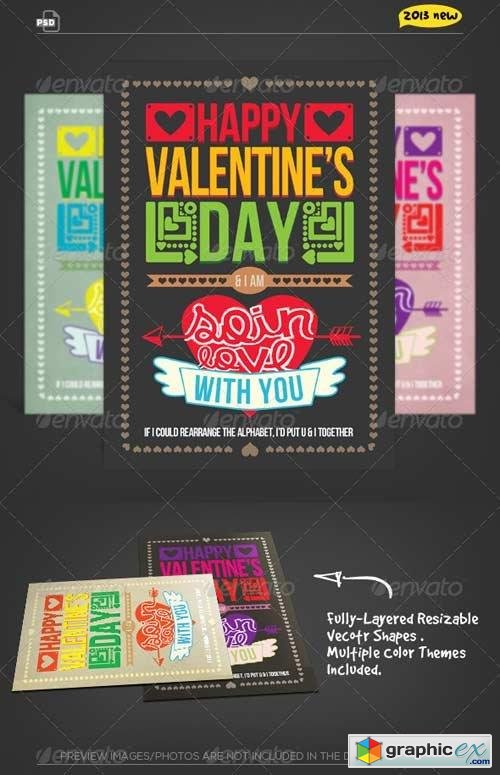 Valentine Card - So in Love Typography