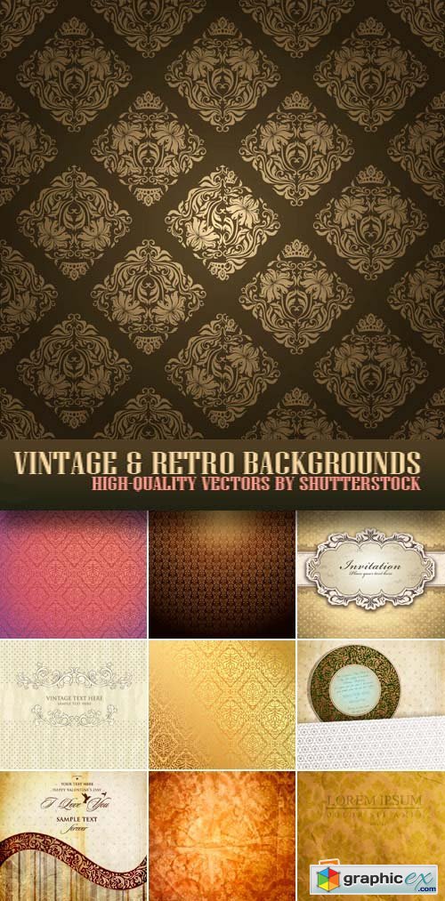 Vintage & Retro Backgrounds 25xEPS