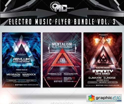 Electro Music Flyer Bundle Vol. 3