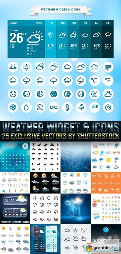 Weather Widget & Icons 25xEPS
