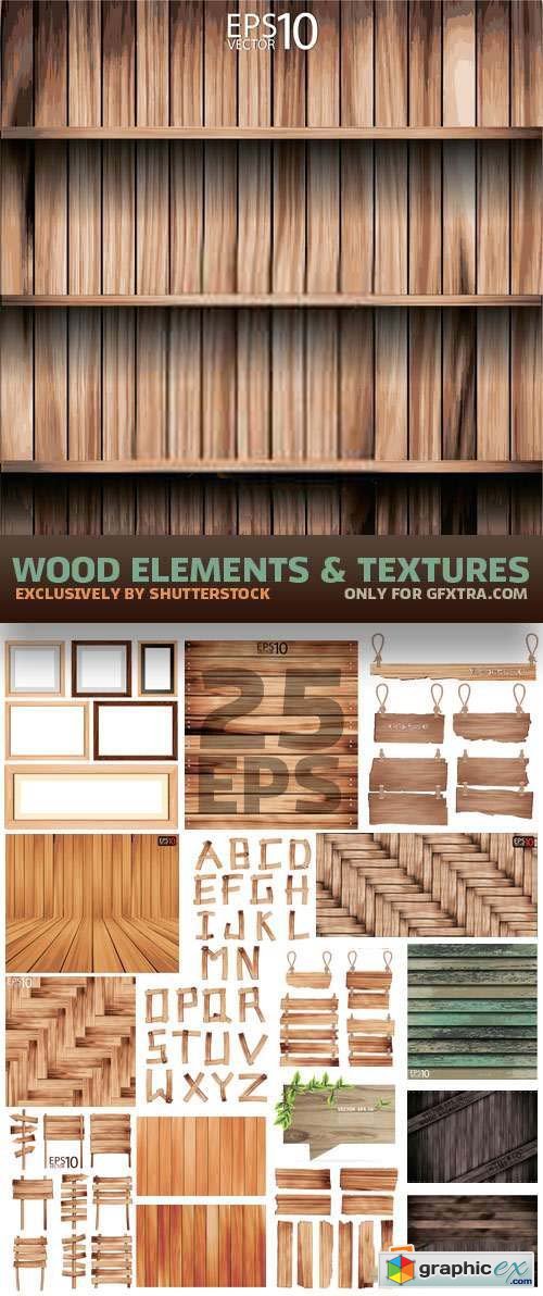Wood Elements & Textures 25xEPS