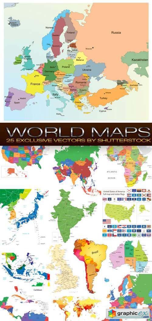World Maps 25xEPS