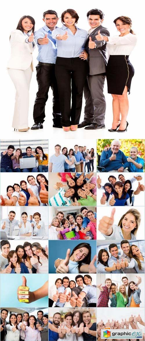 People showing thumbs up stock images 25xJPG