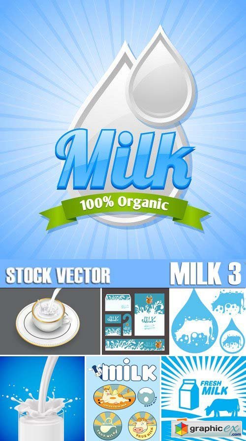 Stock Vectors - Milk 3, 25xEPS