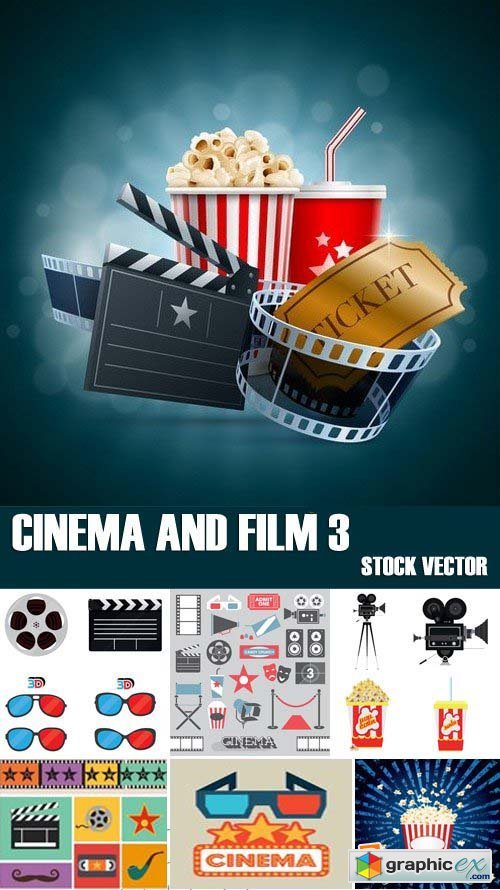 Stock Vectors - Cinema and Film 3, 25xEPS