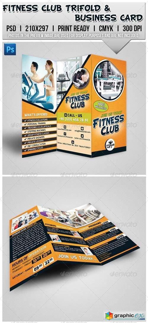 Fitness Club Trifold Brochure & Business Card