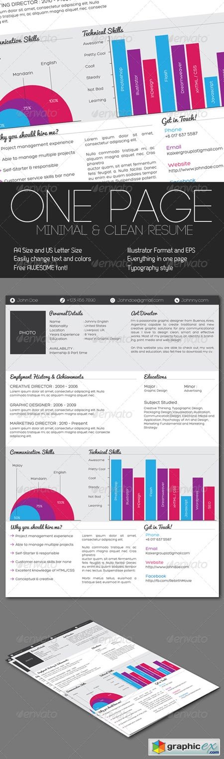 Clean One Page Resume 238068