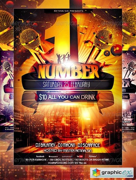 NumberOne Party Flyer Template 1506488