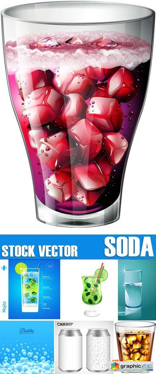 Stock Vectors - Soda, fizzy water, lemonade, 25xEPS