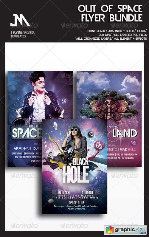 Out Of Space Party Flyer Bundle