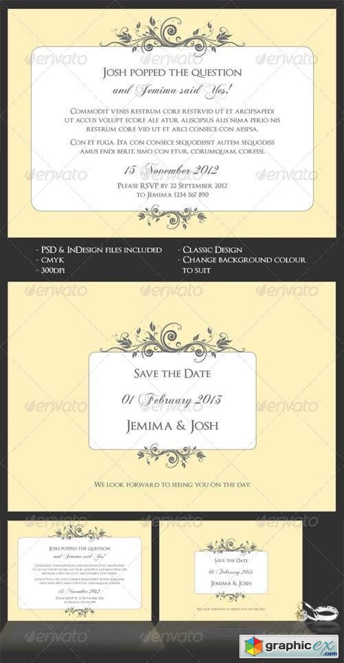 Classic Wedding/Engagement Invite & Save The Date