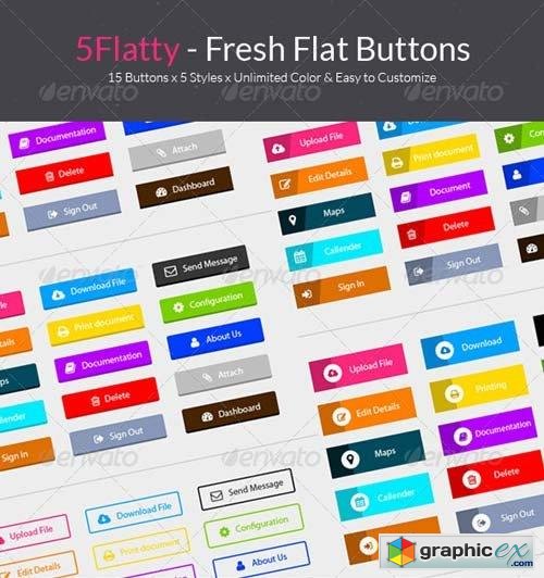 5flatty - Fresh Flat Buttons