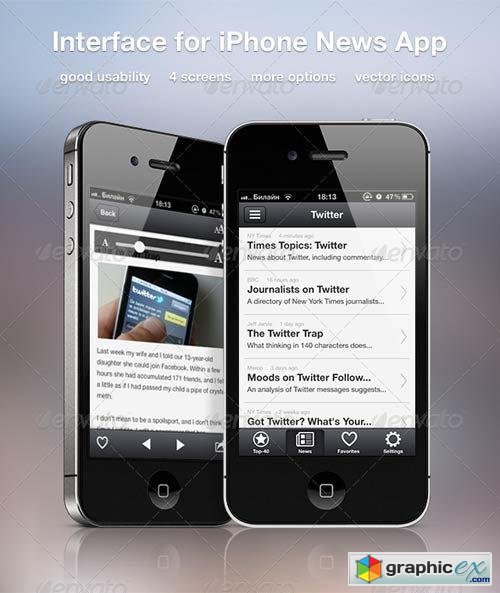Interface for iPhone News App