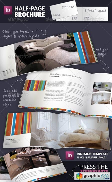 Half Page Brochure InDesign Template 141381