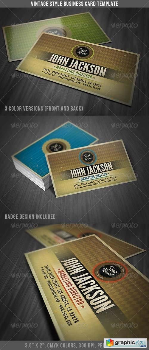 Vintage Style Business Card Template