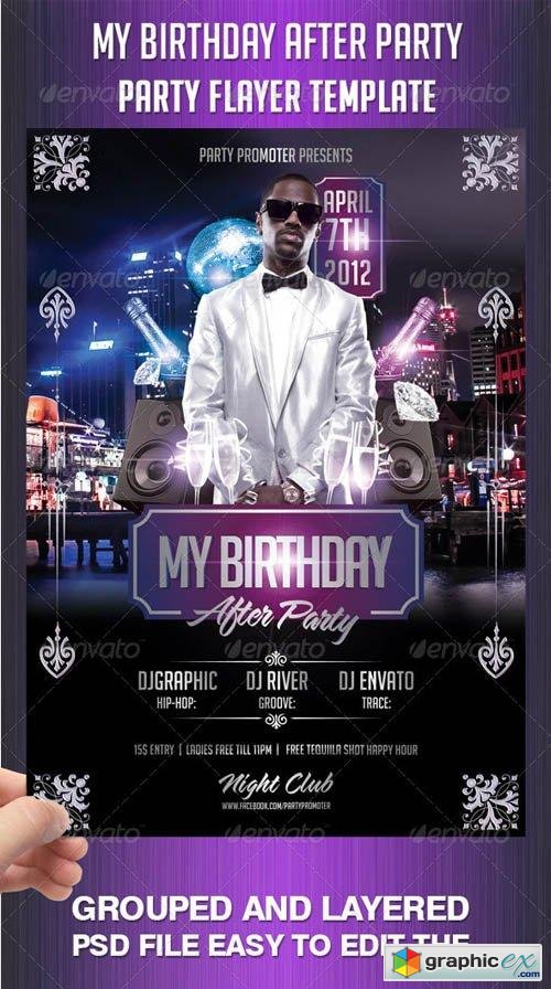 My Birthday After Party Flayer Template