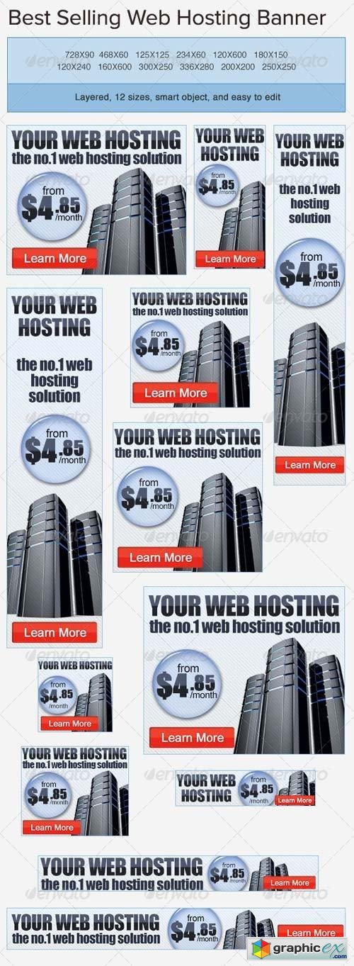 Web Hosting PSD Banner Ad Template