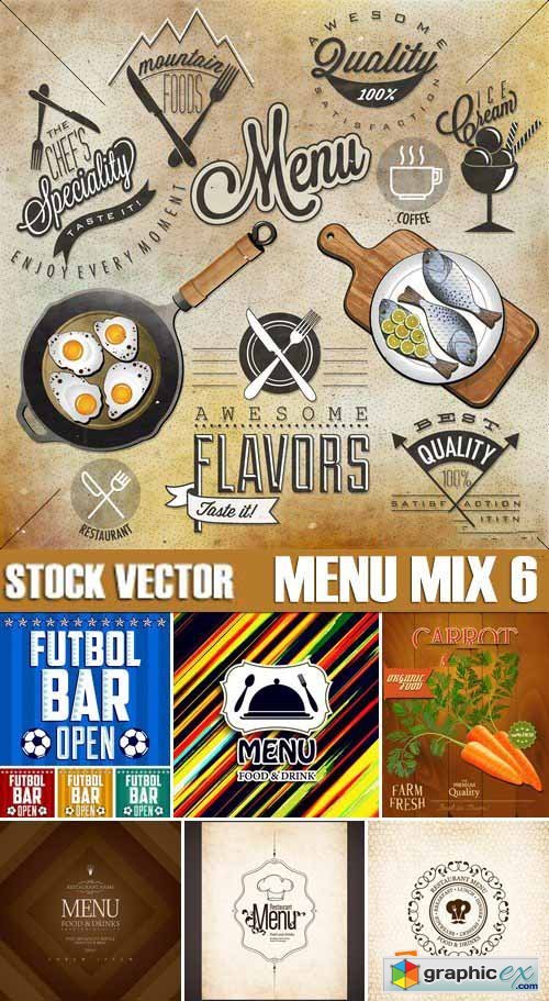 Stock Vectors - Menu Mix 6, 25xEPS