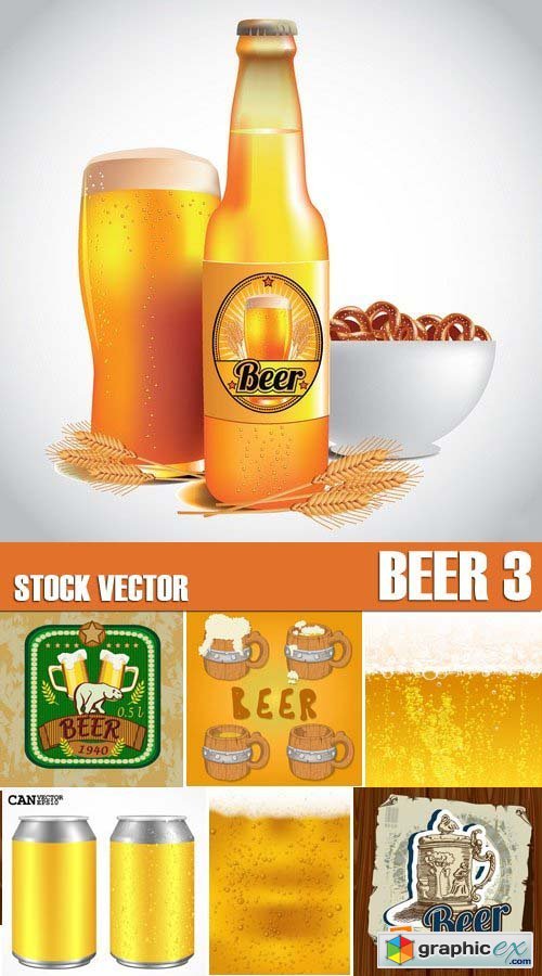 Stock Vectors - Beer 3, 25xEPS