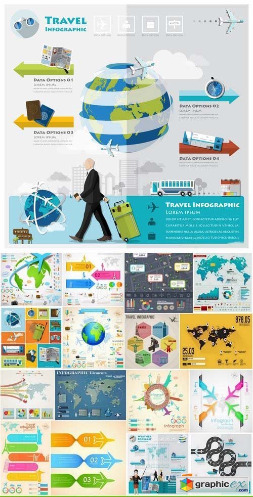 Infographics elements travel concept 25xEPS