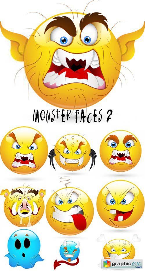 Vectorious Monster Faces 2