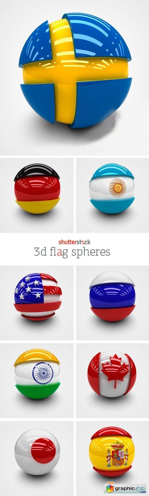 Amazing SS - 3D Flag Spheres, 25xJPGs