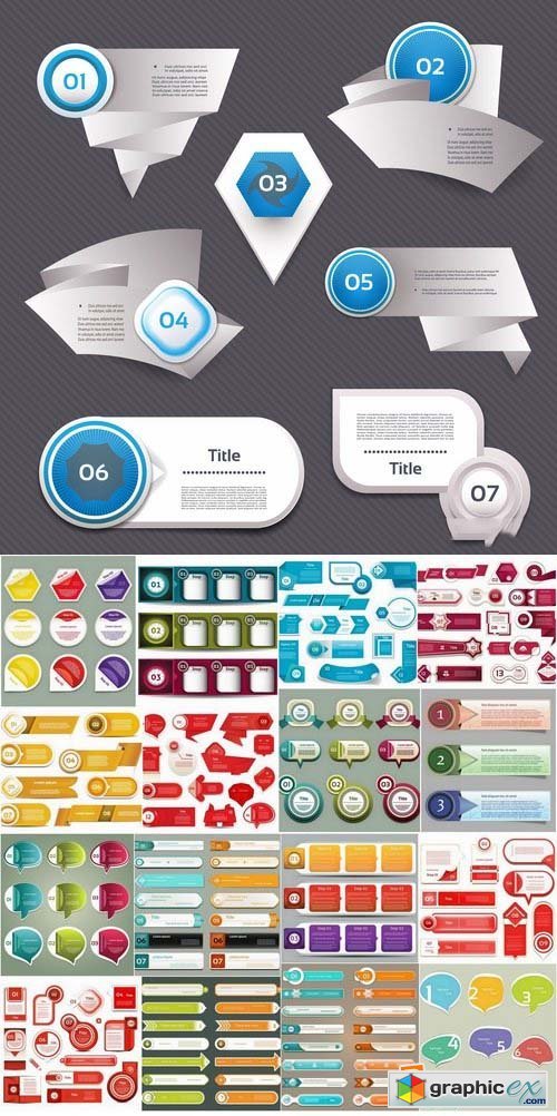 Infographic banners and bubbles 25xEPS