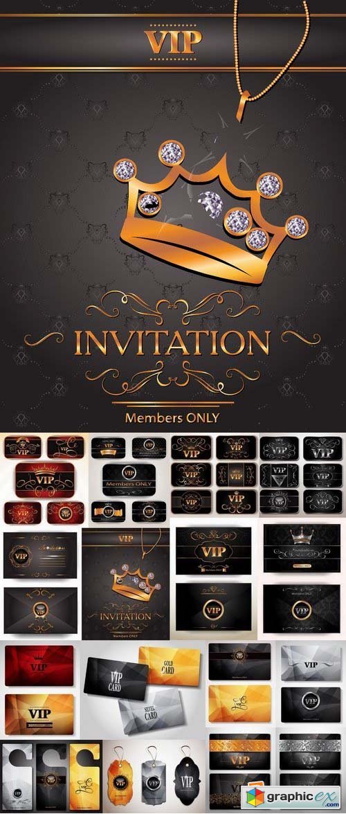 Template for VIP Cards and door tags 24xEPS