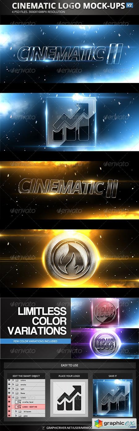 Cinematic Logo Mock-Ups v2 8409336