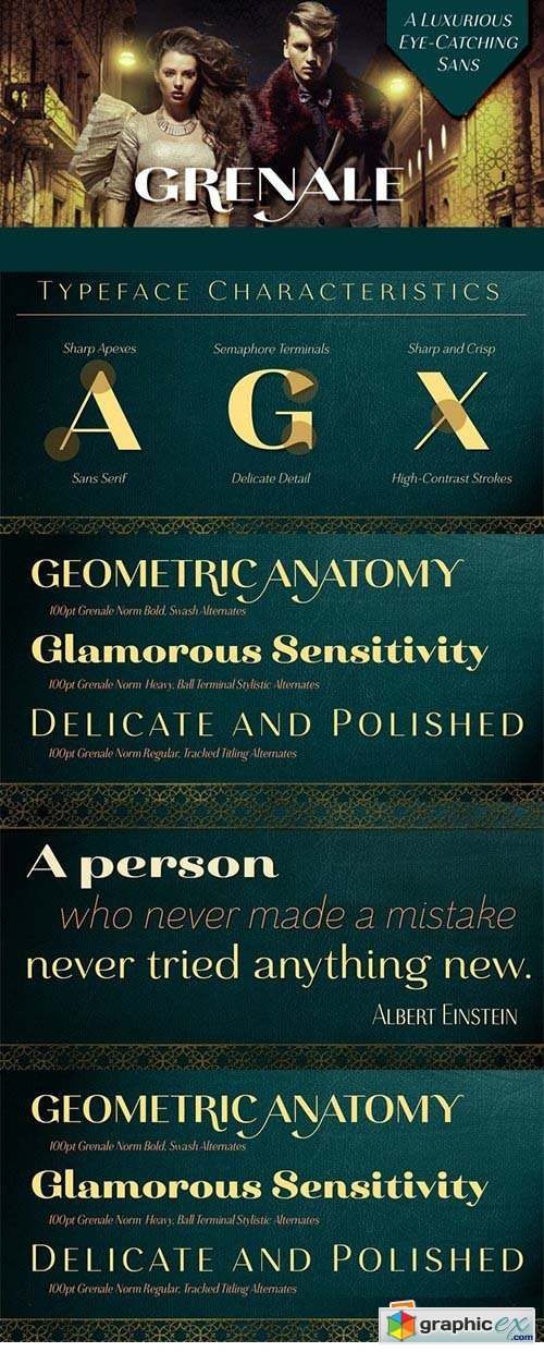 Grenale Font Family - 48 Font $1152