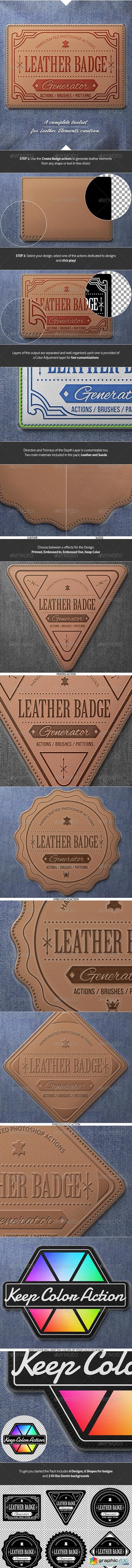 Leather Badge Generator - Photoshop Actions 8376002