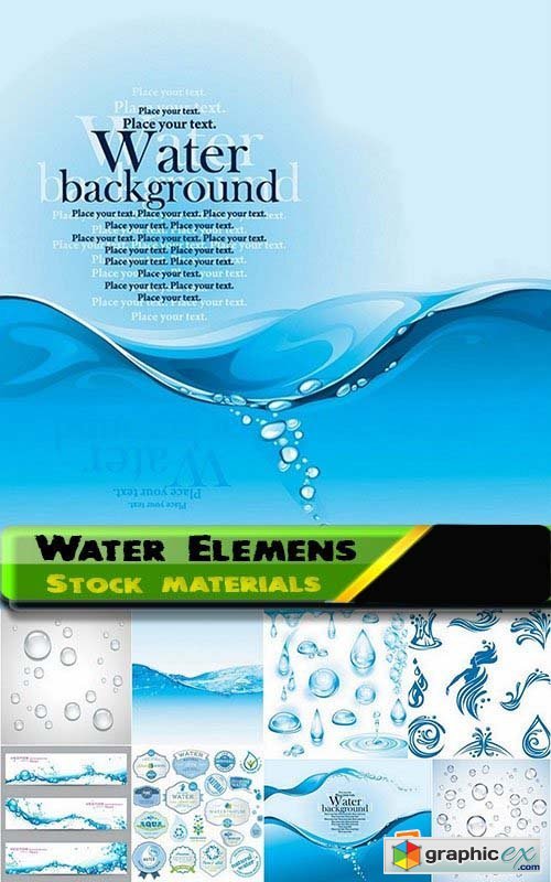 Water Elemens and Backgrounds 25xEPS