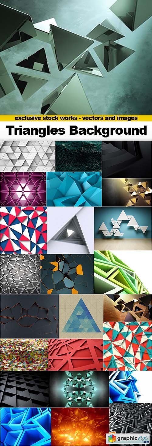 Abstract Triangle Backgrounds - 25x JPEGs