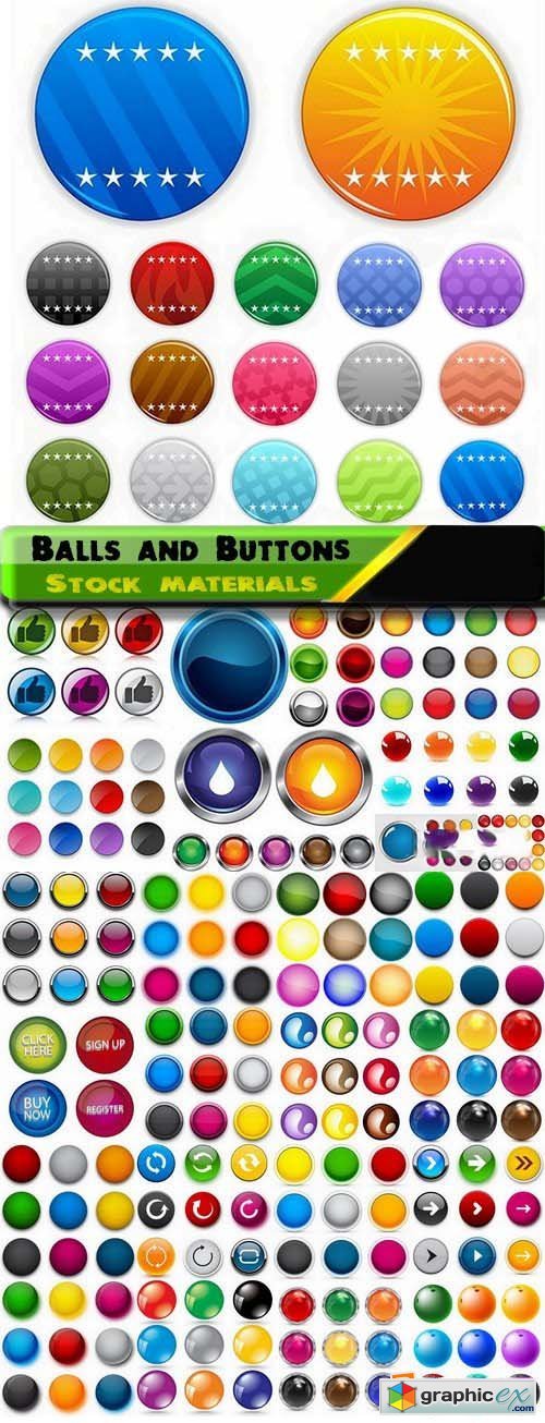 Colorful glass balls and buttons in vector 25xEPS