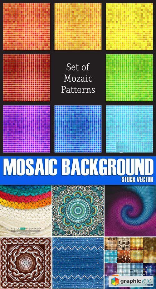 Stock Vectors - Mosaic Background, 25xEPS