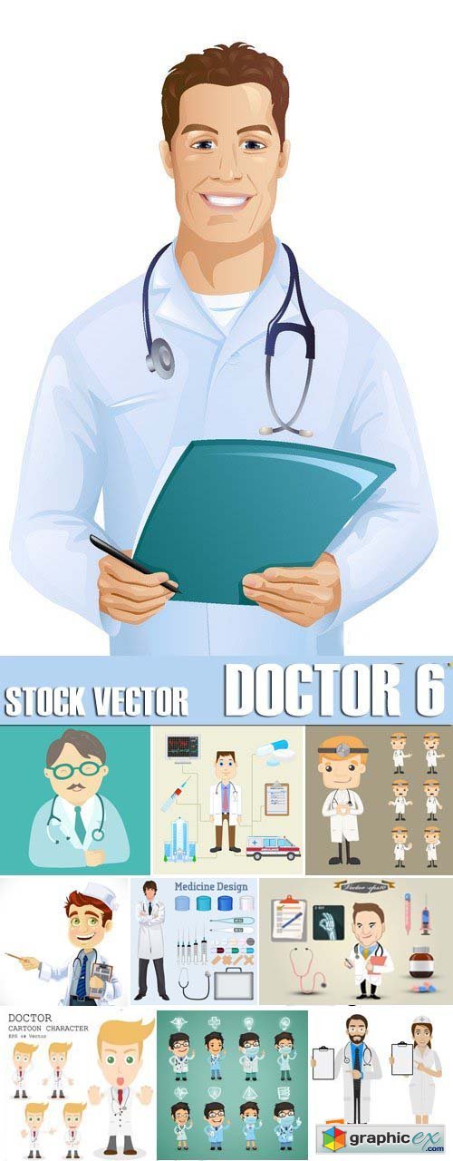 Stock Vectors - Doctor 6, 25xEPS