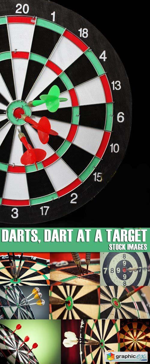 Stock Photos - Darts, Dart at a target, 25xJPG