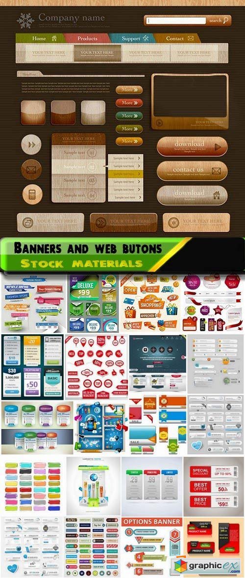 Banners and web butons in vector 25xEPS