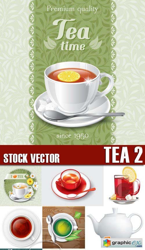 Stock Vectors - Tea 2, 25xEPS