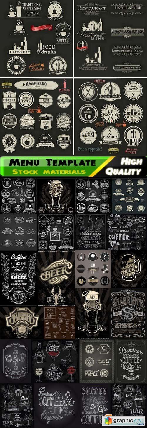 Menu Template design elements in vector by stock 4 25xEPS